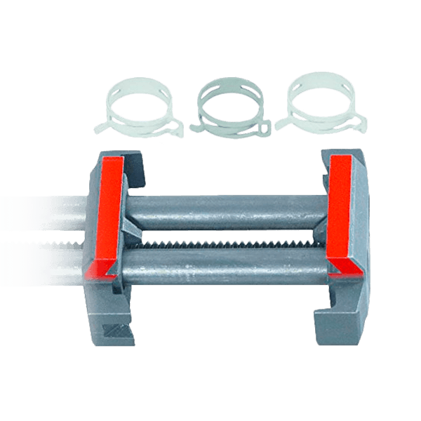 Tensor, braçadeira para tubos flexíveis