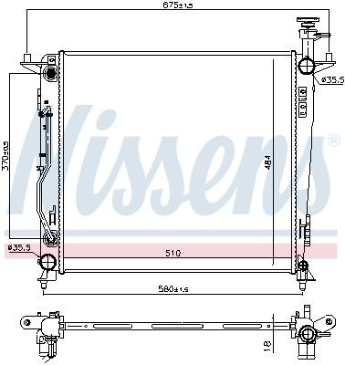 Radiateur du moteur NISSENS 606428 NISSENS 606428: Radiateur moteur Kia SORENTO 2025