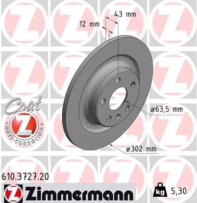 ZIMMERMANN Brake disc 610.3727.20 ZIMMERMANN 610.3727.20 Volvo S90 2 brake discs and rotors price
