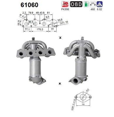 AS Catalisador 61060 AS 61060 Catalisador Hyundai i30 CW preço