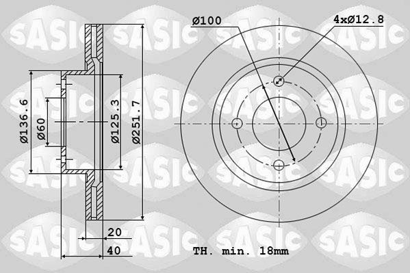 SASIC Piduriketas 6106167 Pidurikettad SUZUKI SASIC 6106167