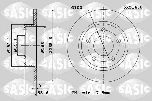 SASIC Δισκόπλακα 6106279 Δίσκοι φρένων SASIC Toyota COROLLA 6106279