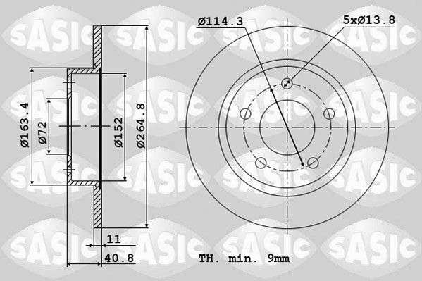 SASIC Bremsscheibe 6106354 6106354 Bremsscheiben MAZDA 626 SASIC kaufen