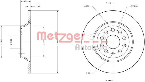 METZGER Brzdový kotouč 6110747 Športové brzdové kotúče SKODA METZGER 6110747