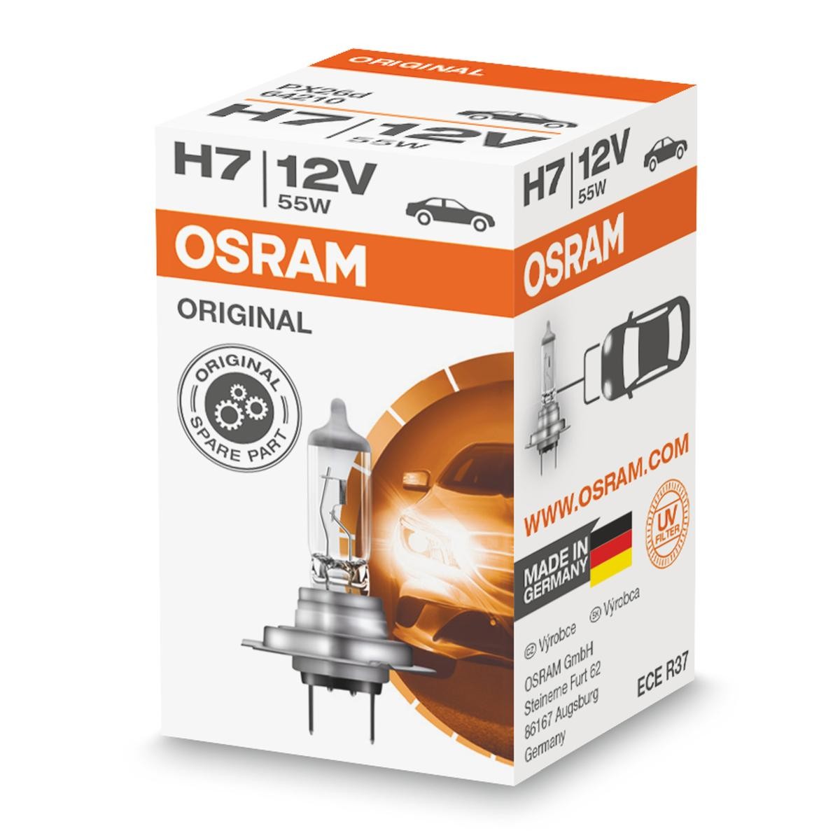 Pære, fjernlys OSRAM 64210L OSRAM ORIGINAL LINE 64210L Tågelygtepære DACIA LOGAN 2018