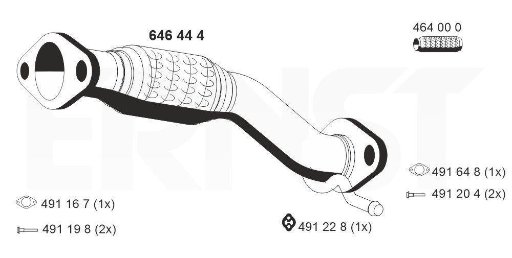 Výfukové potrubie ERNST 646444 ERNST 646444: Vyfukove potrubie Hyundai i30 2017