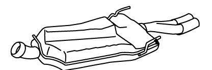 VEGAZ Bakre eksospotte SBS-36 Bakre lyddemper VEGAZ Saab 95 Stasjonsvogn SBS-36