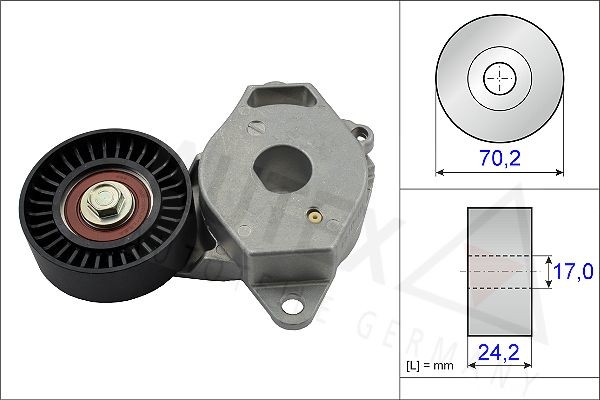 AUTEX Tensioner Lever, v-ribbed belt 654811 Toyota PREVIA / ESTIMA AUTEX drive belt tensioner 654811