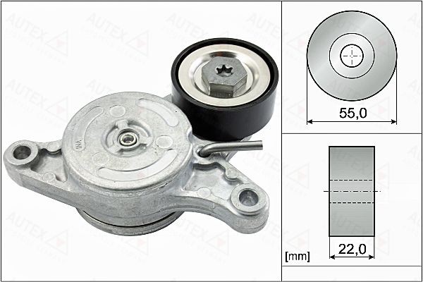 AUTEX Tensioner Lever, v-ribbed belt 655041 Toyota PREVIA / ESTIMA AUTEX drive belt tensioner 655041