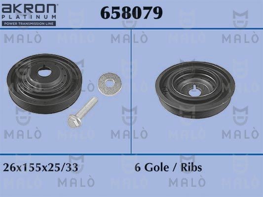 MALÒ Remskive, krumtapaksel 658079 Remskive krumtapaksel MALÒ JEEP 658079
