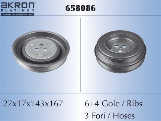 MALÒ Remenica kľukového hriadeľa 658086 Remenica kľukového hriadeľa MALÒ Hyundai TUCSON 658086