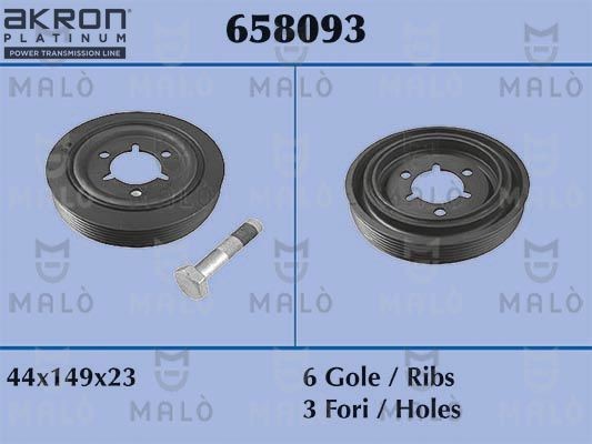 MALÒ Polia, cambota 658093 Polia do virabrequim MALÒ Nissan NT400 658093