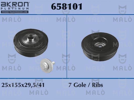 MALÒ Polia, cambota 658101 Polia do virabrequim MALÒ Hyundai TUCSON 658101