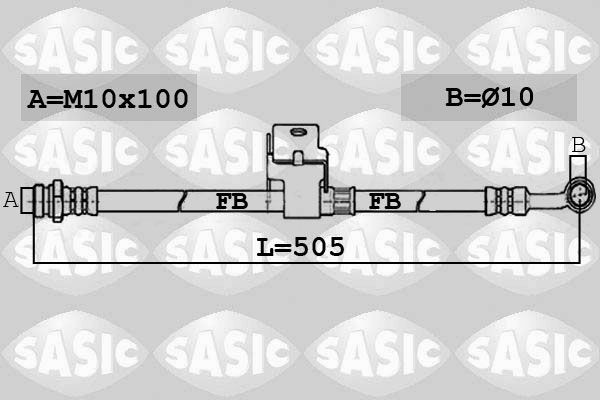 SASIC Brake hose 6606167 HYUNDAI i10 SASIC brake hose 6606167