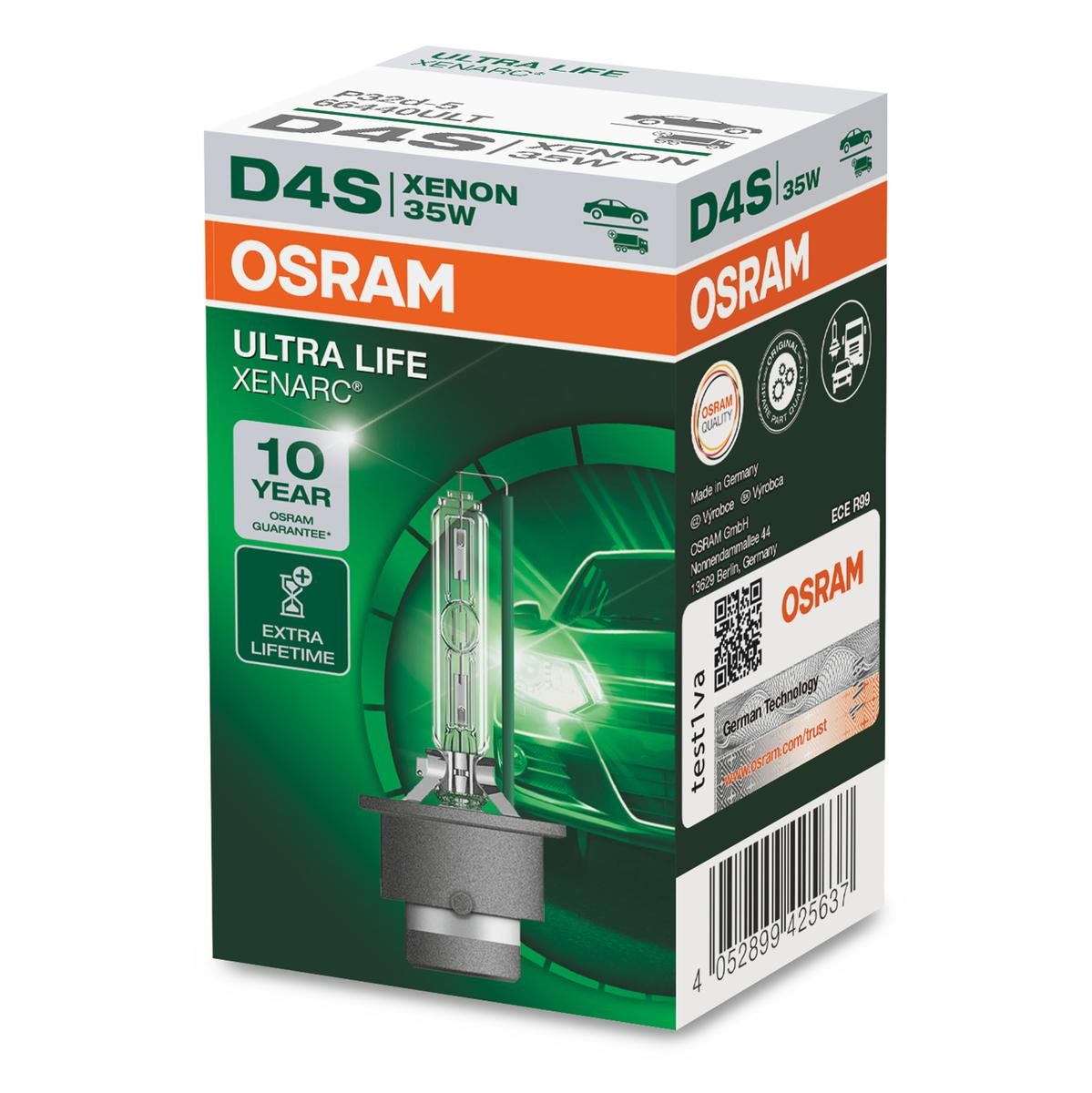 Xenon-pære OSRAM 66440ULT OSRAM XENARC ULTRA LIFE 66440ULT: Tågelygte pære Toyota AVENSIS 2016