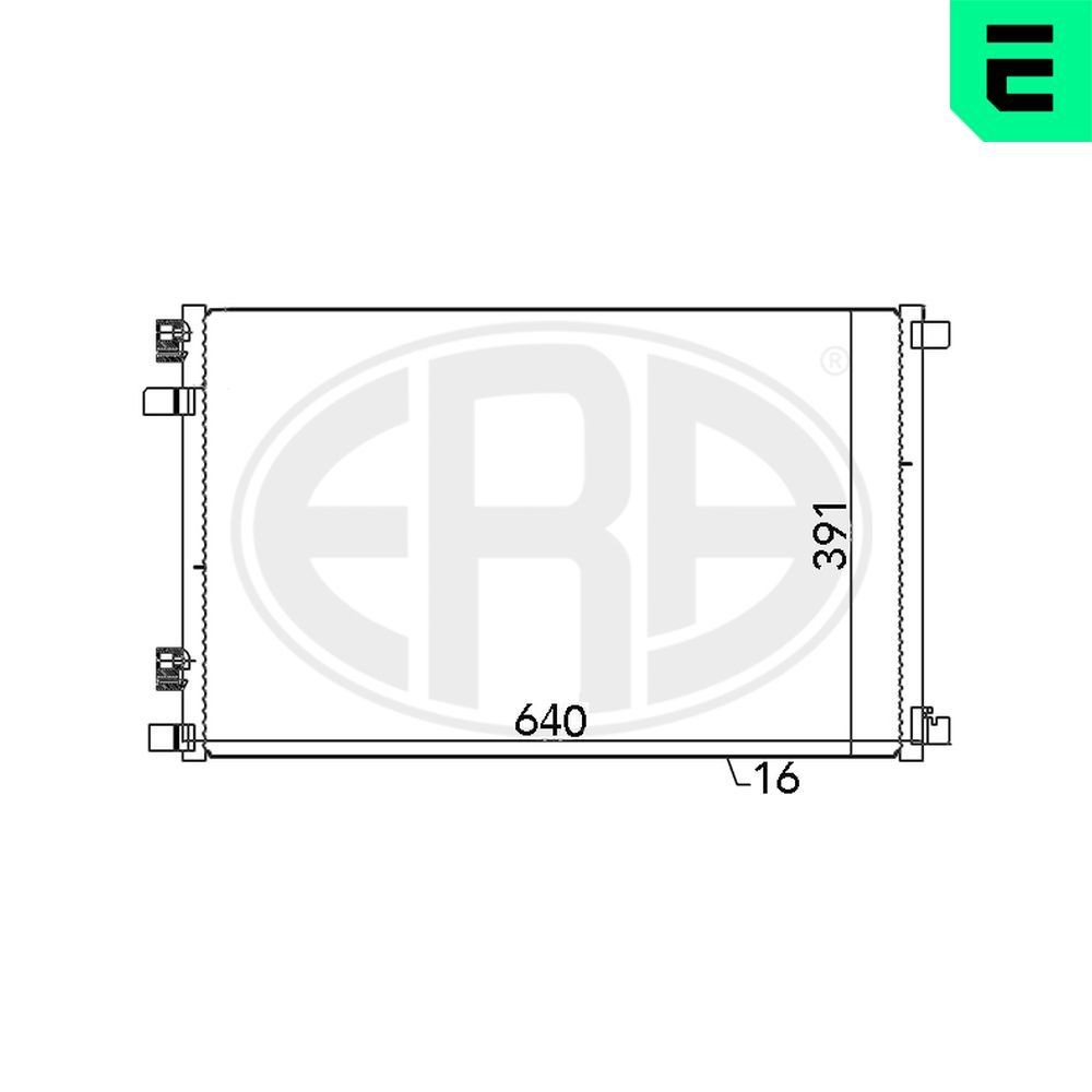 ERA Kondensator, klimaanlegg 667021 Ac kondenser ERA Renault MEGANE 667021