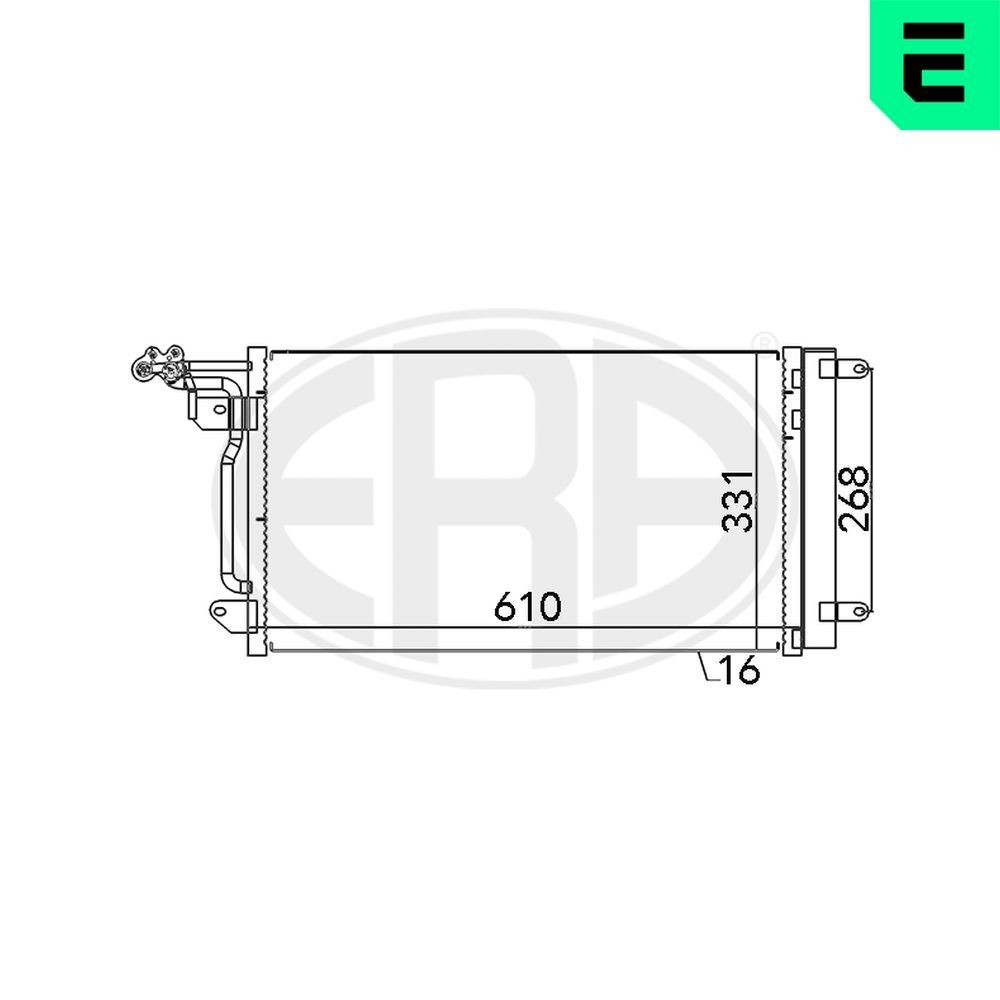 ERA Kondensator, klimaanlegg 667026 667026 Ac kondenser VW PASSAT ERA