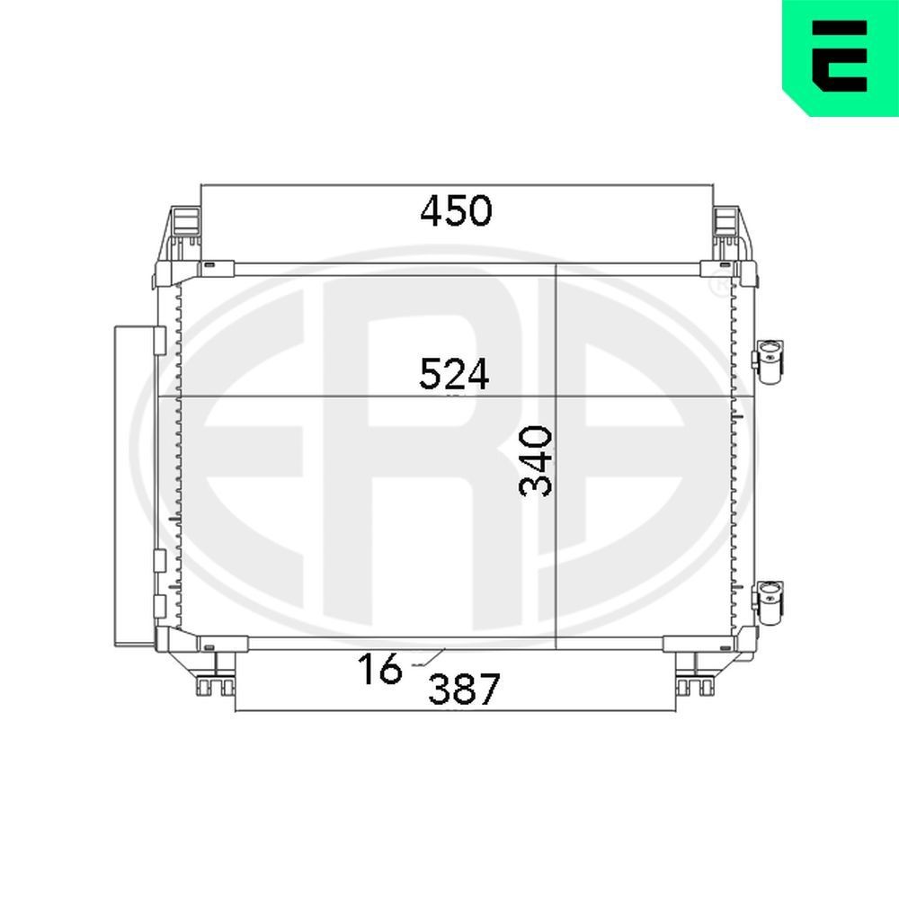 ERA Air conditioning condenser 667070 ERA 667070 TOYOTA Vios / Yaris II Saloon (XP9) condenser air conditioning replacement