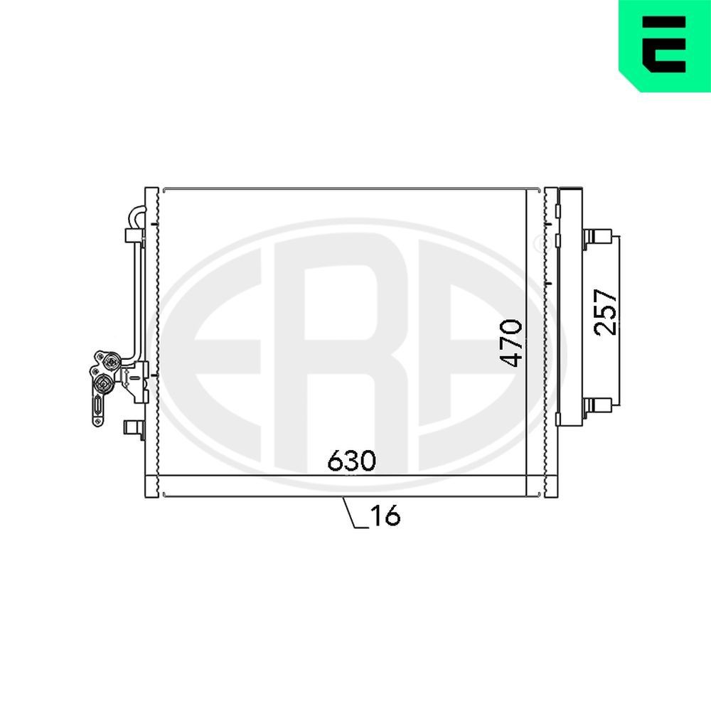 ERA Kondenzátor klimatizácie 667116 Kondenzátor klimatizácie HYUNDAI ERA 667116