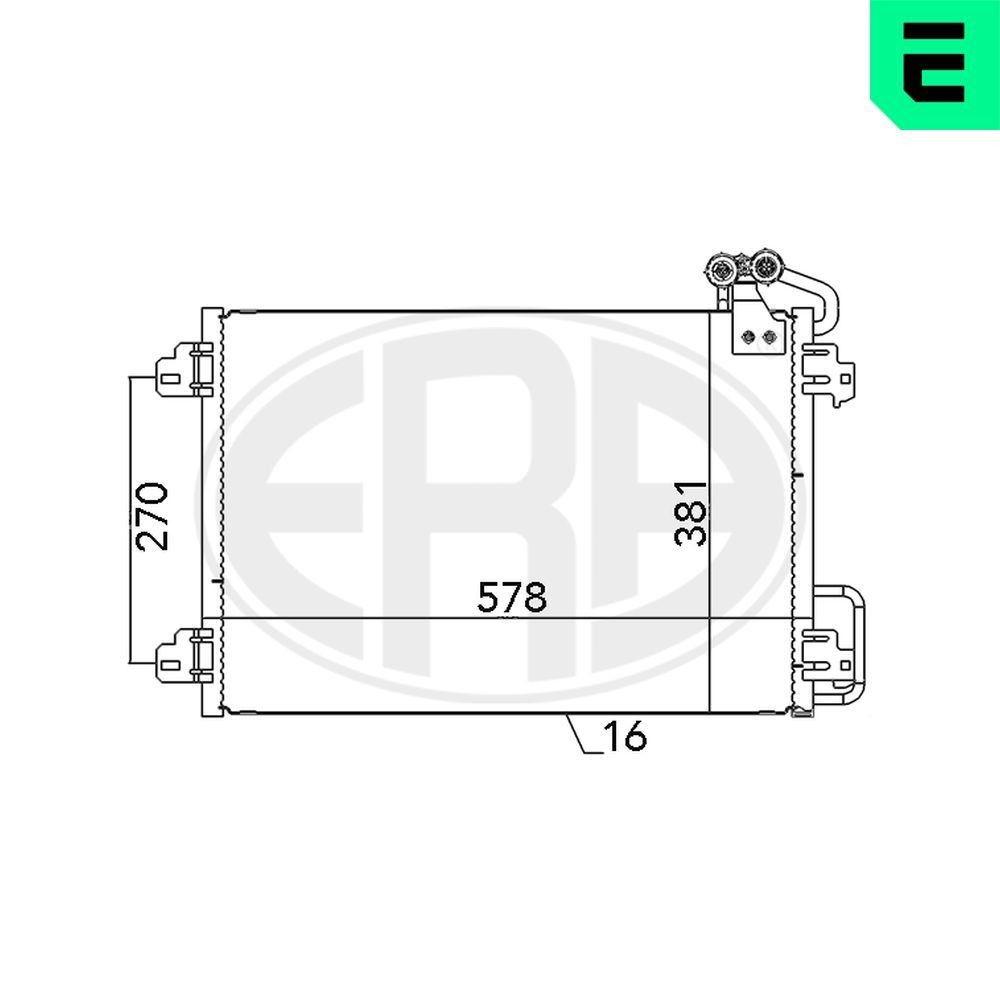 ERA Kondensator, klimaanlegg 667127 Radiator AC ERA Renault MEGANE 667127
