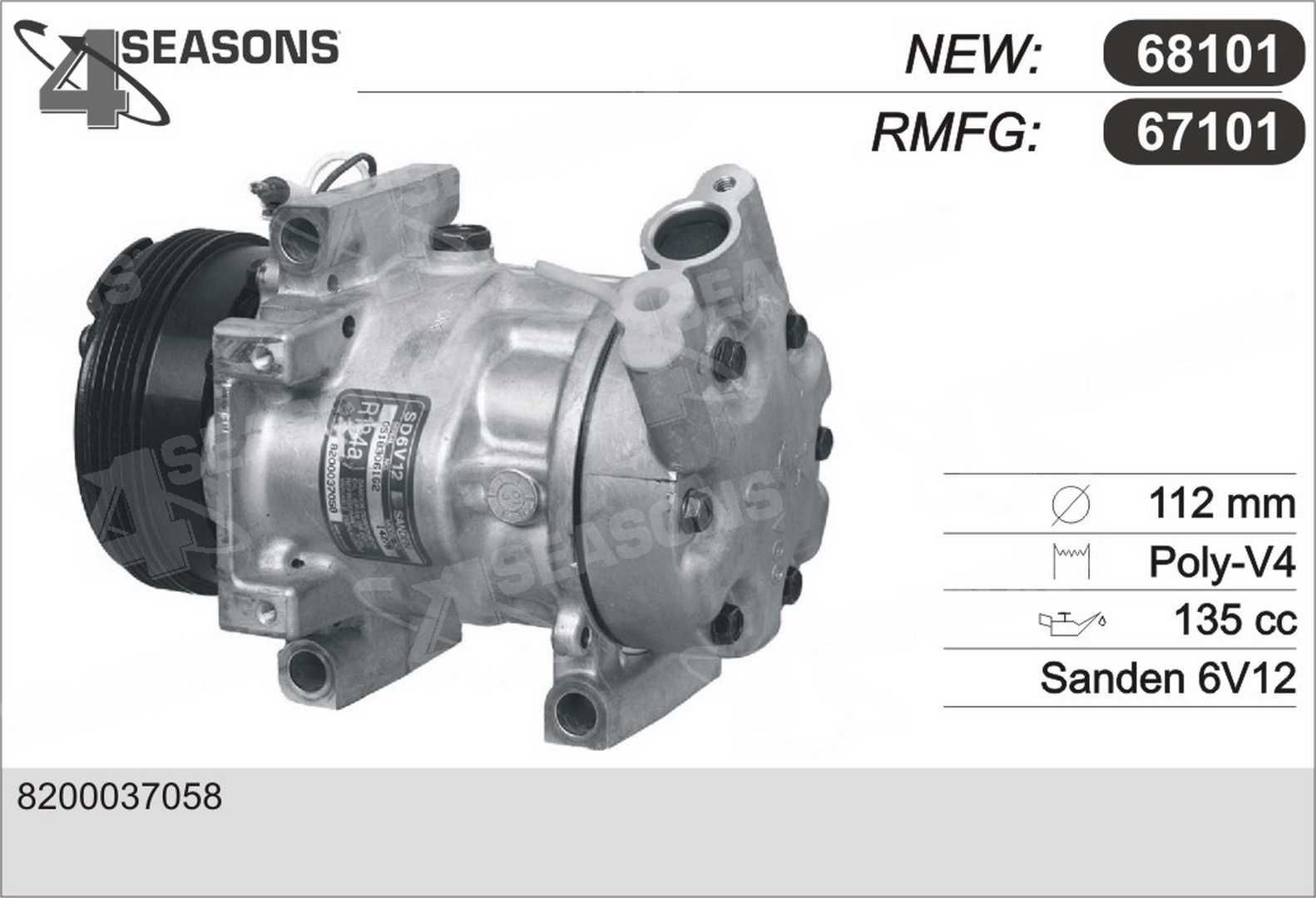 AHE Kompresor klimatizácie 67101 67101 Kompresor klimatizácie AHE NISSAN QASHQAI