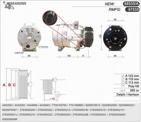 AHE Kompresor klimatizácie 67535 Kompresor klimatizácie AHE Nissan QASHQAI 67535