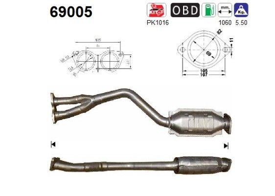 Catalyseur AS 69005 AS 69005: Précatalyseur Lexus IS 2018