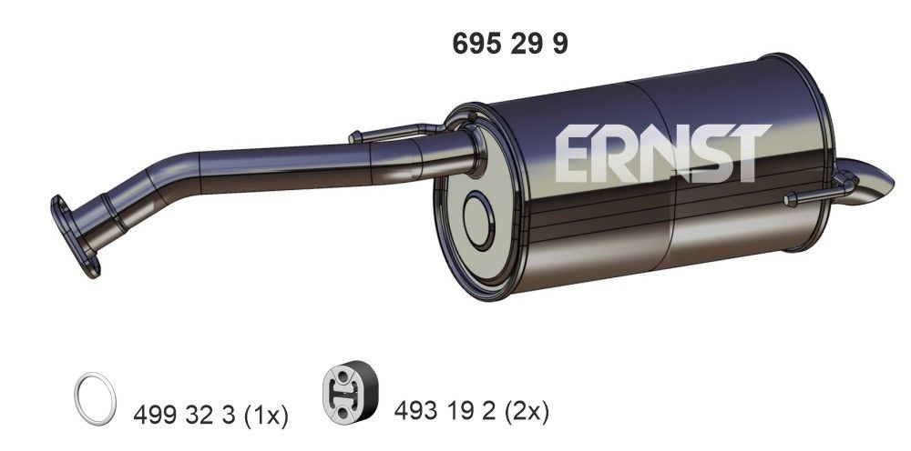 ERNST Takaäänenvaimentaja 695299 695299 ERNST Takaäänenvaimennin Nissan MICRA hinta