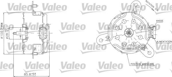 VALEO Moteur électrique, ventilateur pour radiateurs 698408 698408 Moteur électrique, ventilateur pour radiateurs VALEO CITROЁN DS5