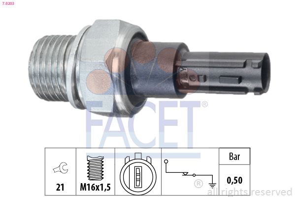 FACET Oliedruksensor 7.0203 Citroën 2CV Oliedruksensor FACET 7.0203