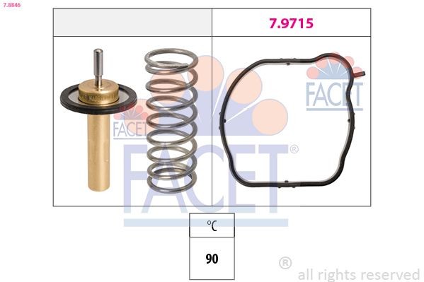 FACET Termostat, kølemiddel 7.8846 Termostat FACET Mazda 5 7.8846