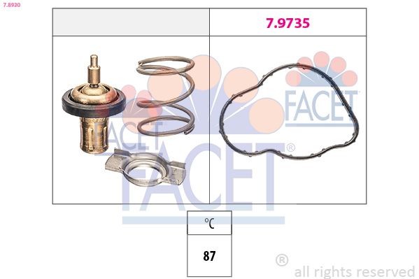 FACET Thermostaat, koelvloeistof 7.8930 Mercedes-Benz SPRINTER Koelwaterthermostaat FACET 7.8930