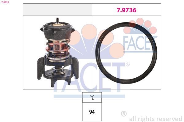 Termostat chladenia FACET 7.8933 FACET 7.8933: Termostat Volkswagen CRAFTER 2020