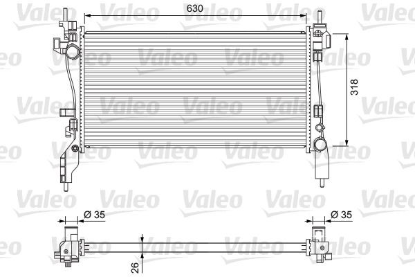 VALEO Radiator, motorkjøling 701718 Radiator motor VALEO 850 701718 billige