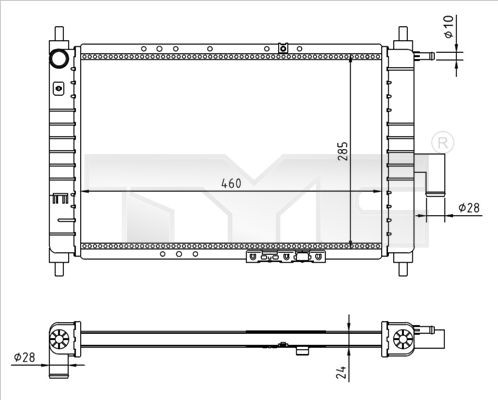 Radiateur du moteur TYC 706-0023-R TYC 706-0023-R: Radiateur moteur Daewoo MATIZ 2010