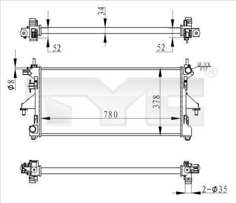 TYC Radiador, arrefecimento do motor 709-0020-R Radiador de água TYC C5 709-0020-R baratos