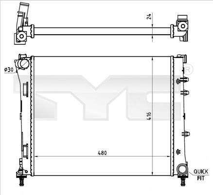 TYC Radiatore motore 709-0023-R 709-0023-R Radiatore FORD TRANSIT TYC costo