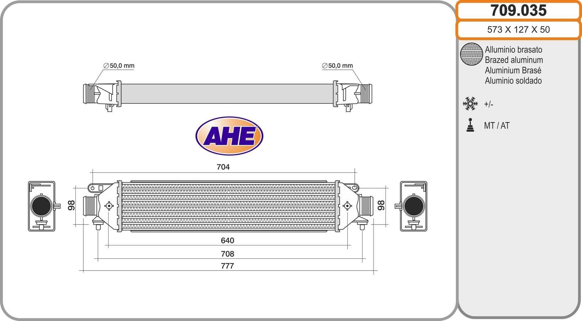 AHE Intercooler 709.035 AHE 709.035 Turbo intercooler Fiat Bravo 198 originali prezzo