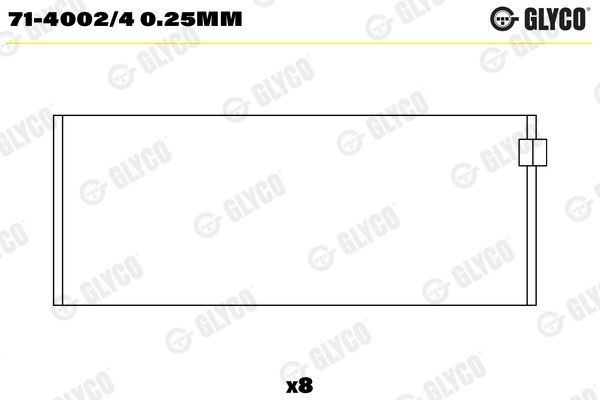 GLYCO Stempelstanglager 71-4002/4 0.25mm GLYCO 71-4002/40.25mm Veivlager Mercedes S213 pris