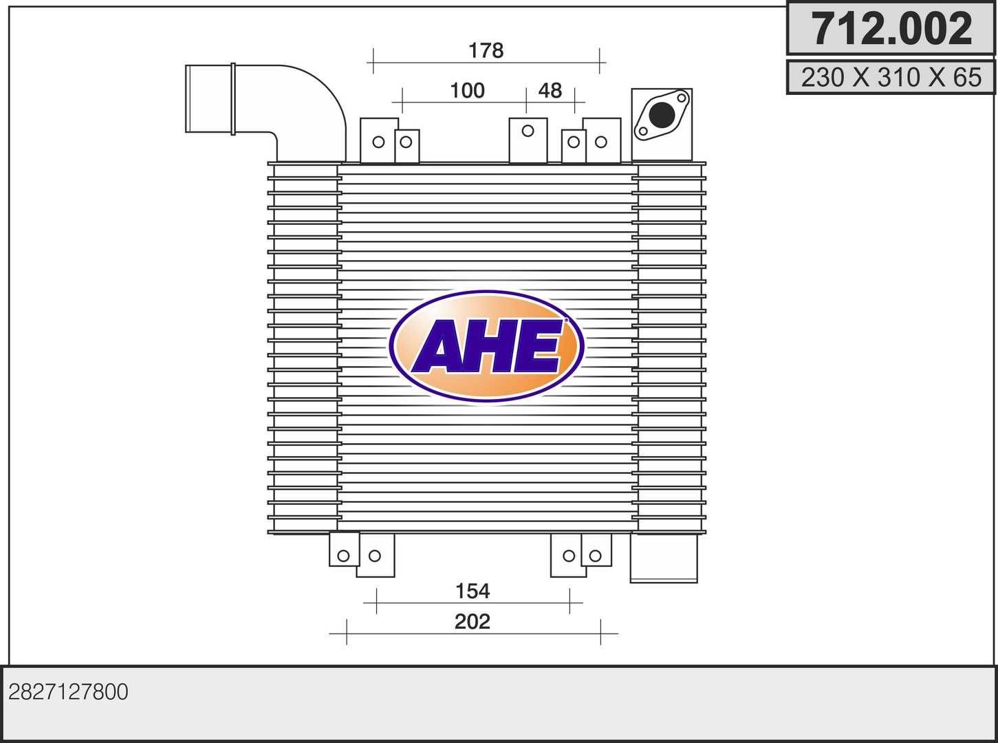 AHE Chladič plniaceho vzduchu 712.002 712.002 Intercooler AHE HYUNDAI ACCENT