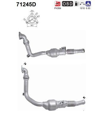 AS Catalyseur 71245D AS 71245D Pot catalytique Mercedes-Benz VIANO d'origine