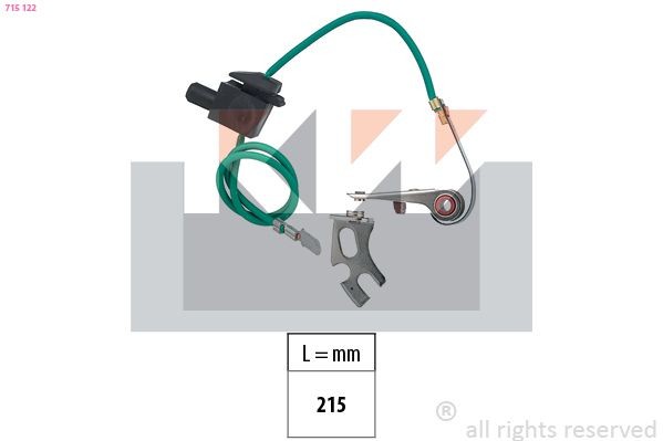 KW Σετ επαφών, διανομέας 715 122 715 122 KW Καπάκι διανομέα Saab φθηνά