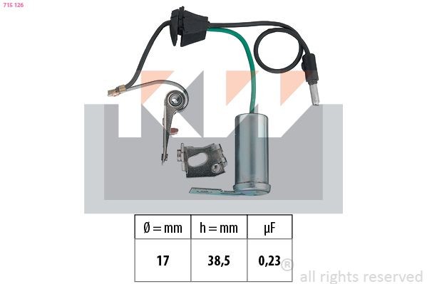 Ühenduskomplekt, süütejagaja KW 715 126 KW 715 126 Süütejagaja Renault CLIO 2007