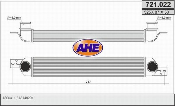 AHE Vahejahuti 721.022 AHE 721.022 Intercooler Opel Meriva x03 hind