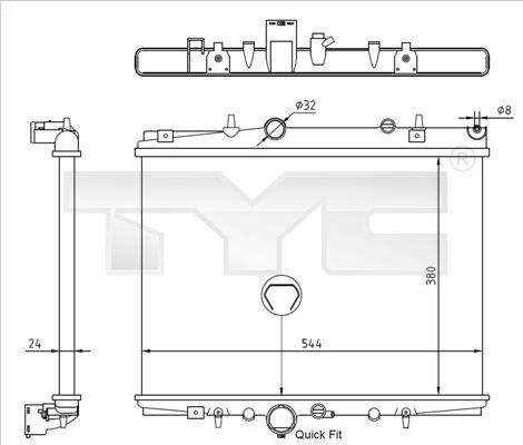 TYC Radiador, arrefecimento do motor 726-0018-R Radiadores refrigeração TYC C5 726-0018-R baratos