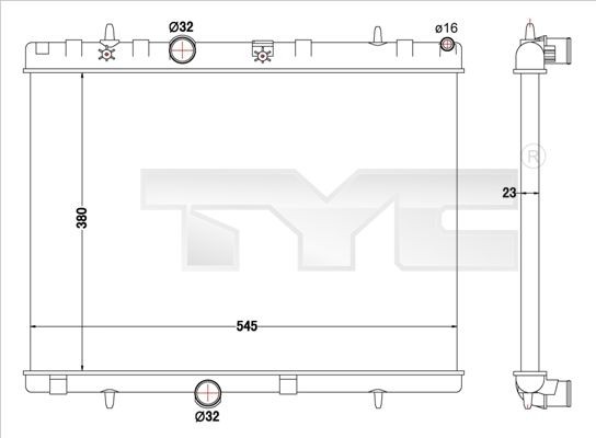 TYC Radiador, arrefecimento do motor 726-0019-R 726-0019-R Radiador arrefecimento CITROËN C5 TYC