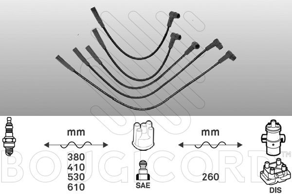 EFI AUTOMOTIVE Augstsprieguma vadu komplekts 7299 7299 Svečvadi EFI AUTOMOTIVE OPEL COMMODORE