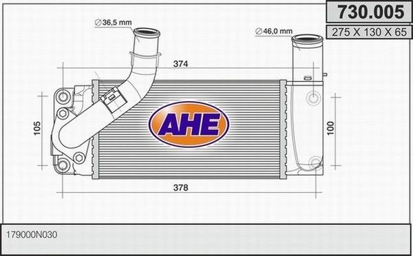 AHE Intercooler 730.005 AHE 730.005 Intercooler Subaru Impreza GC original