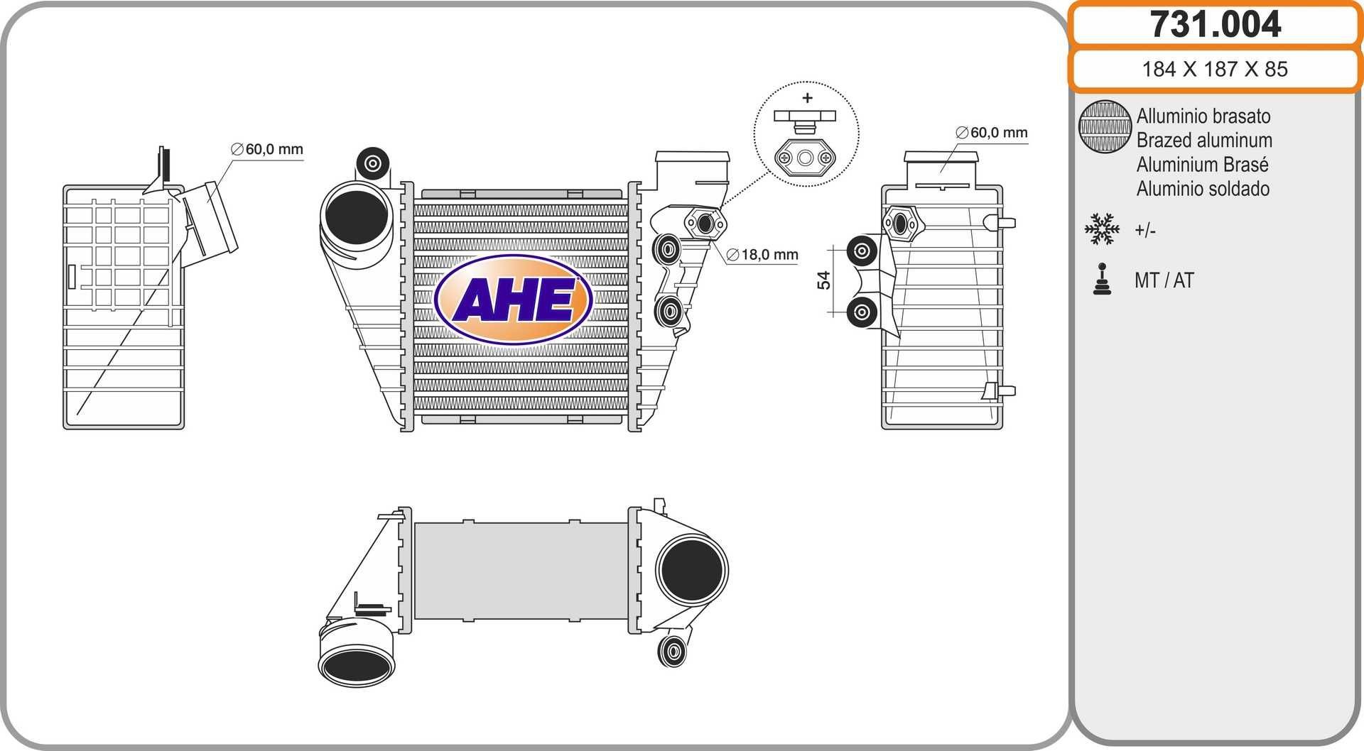 AHE Intercooler 731.004 731.004 costo Intercooler AUDI TT AHE