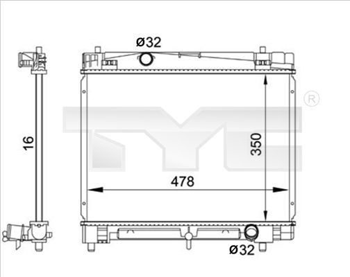TYC Radiator, motorkjøling 736-0001 736-0001 Radiator TOYOTA VERSO TYC